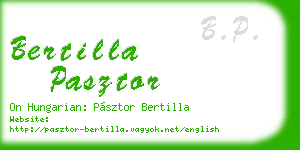 bertilla pasztor business card